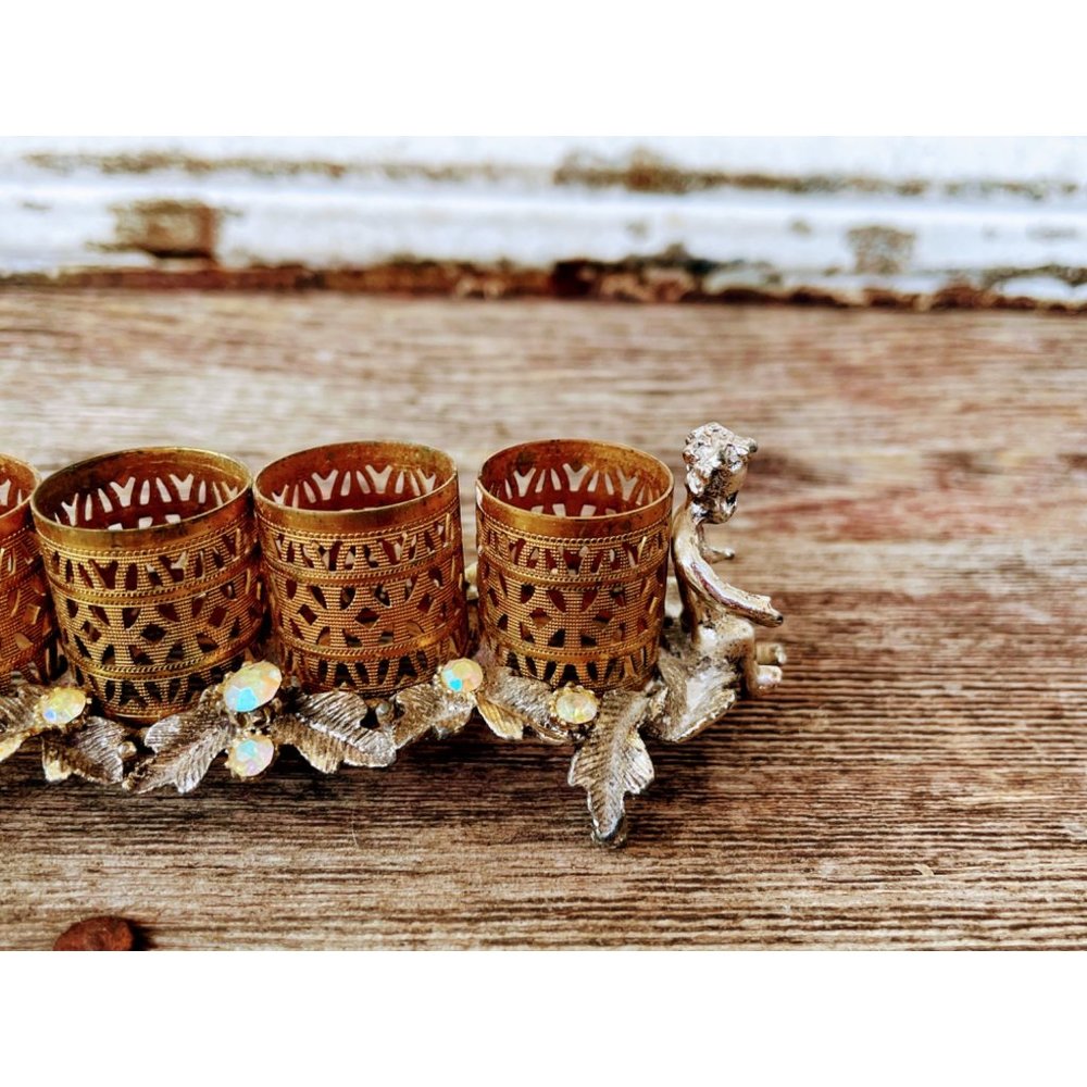 Vintage Cherub Lipstick Holder With Rhinestones - Picture 12 of 12